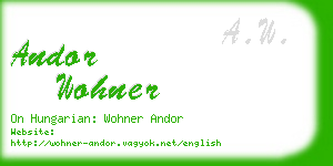 andor wohner business card